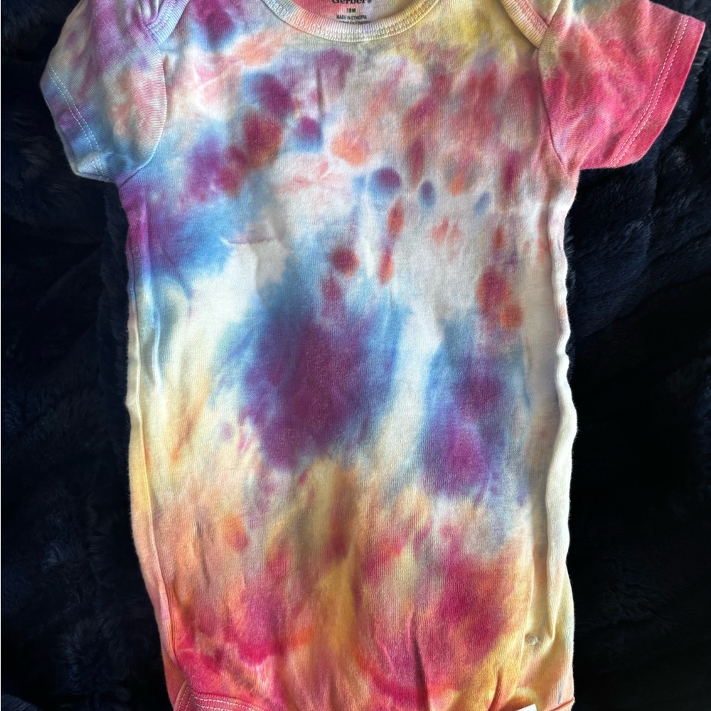 Pink and Blue Short Sleeve Tie-Dye Tee